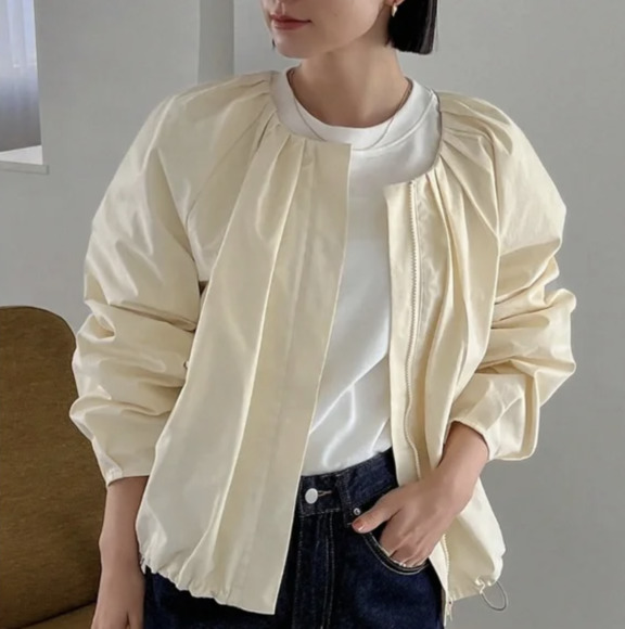 White Pleated Jackets